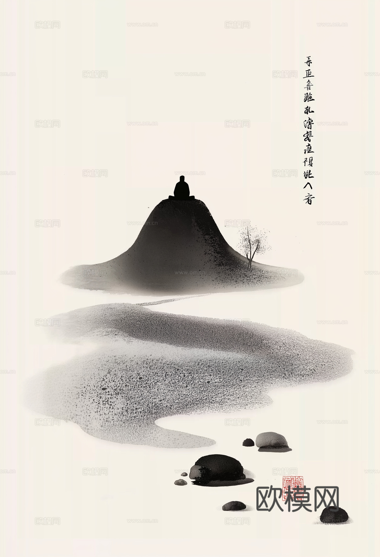 高清中式禅意水墨画