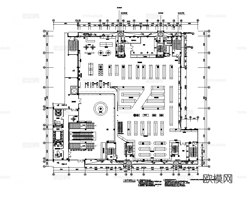 超市 连锁超市 超市卖场 百货商场 购物中心 生鲜超市 水果cad施工图下载（渲染图4）