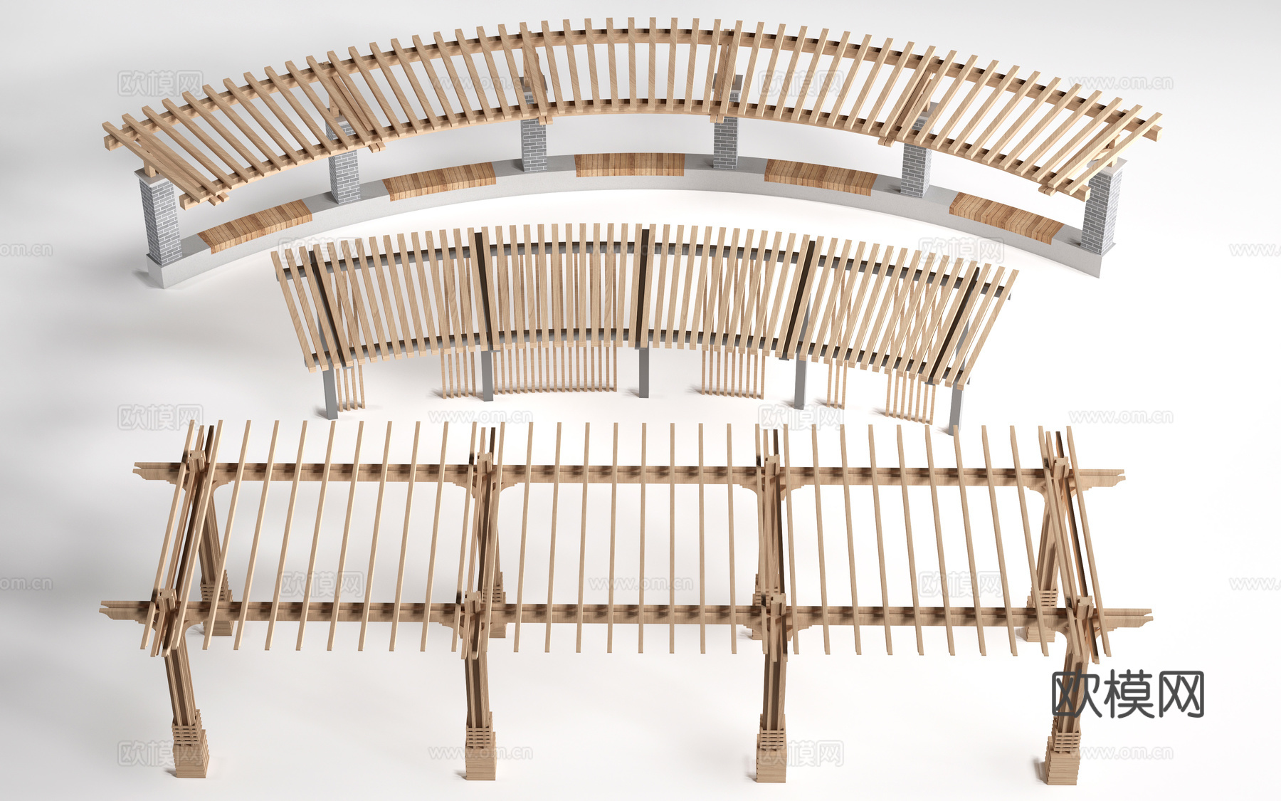 现代景观花架 葡萄架 廊架 绿植爬架su模型