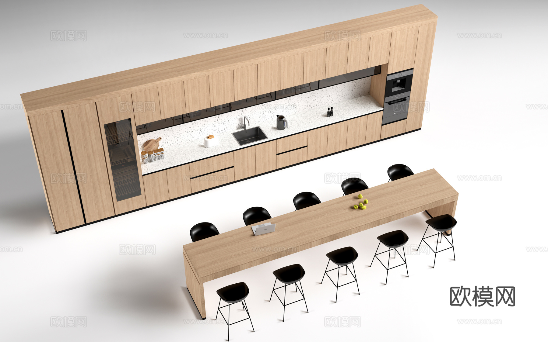 现代公司茶水间 茶水吧台 茶水柜 公司休息区su模型