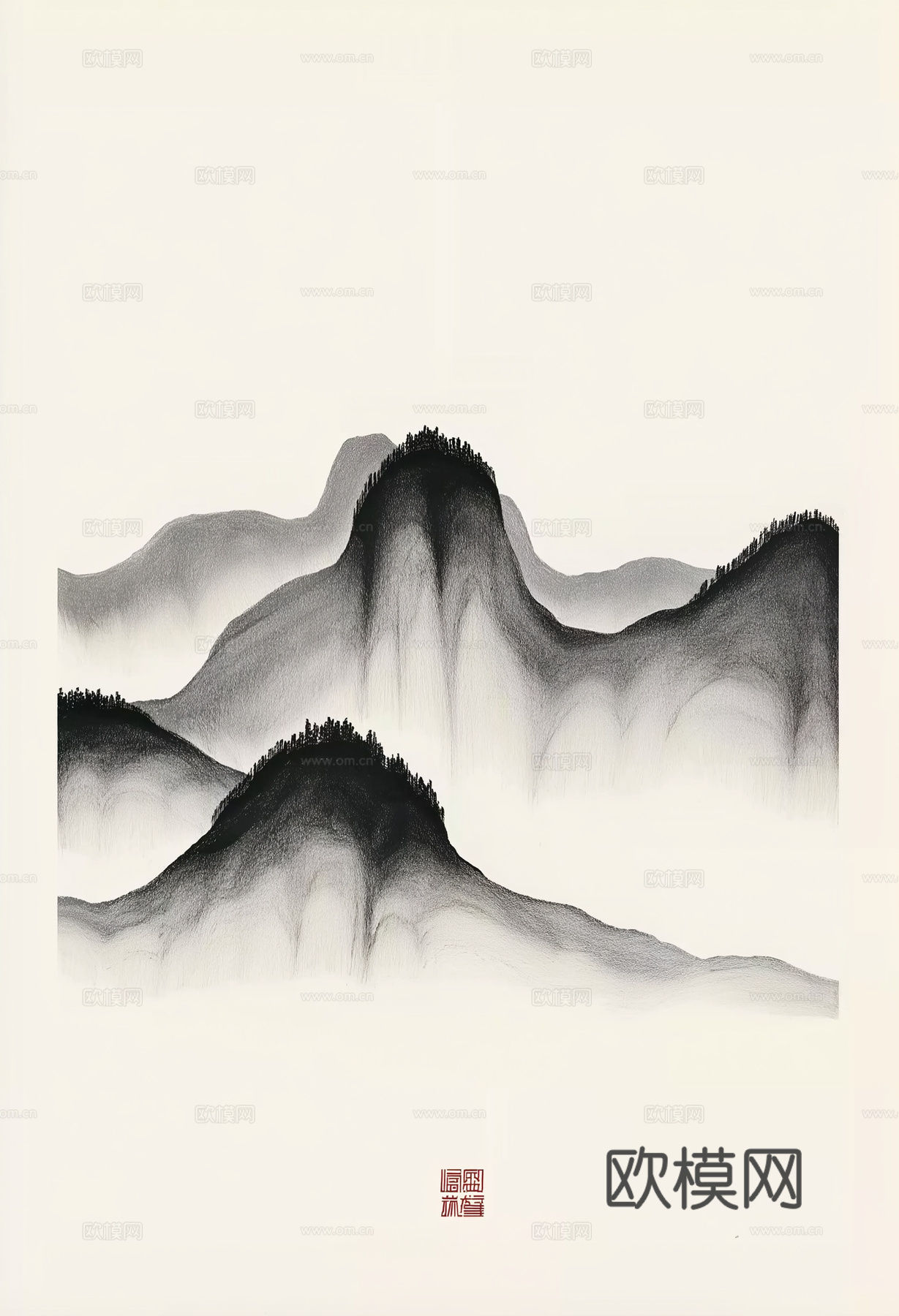 高清中式禅意山水画