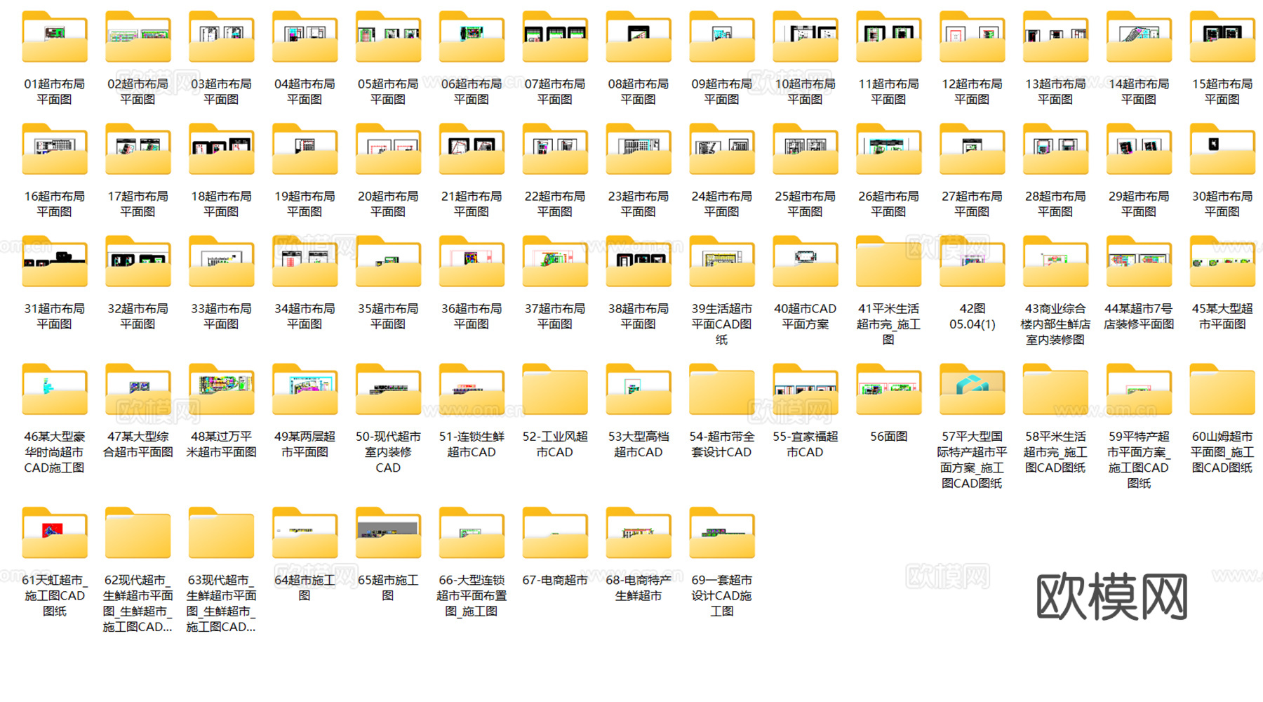 超市 连锁超市 超市卖场 百货商场 购物中心 生鲜超市 水果cad施工图下载（渲染图2）