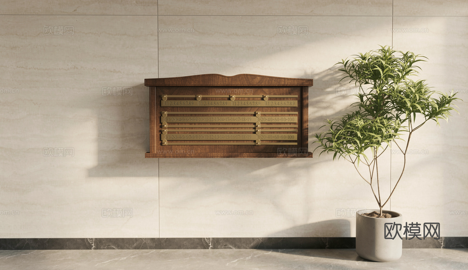 现代桌球计分板斯诺克记分牌su模型下载（渲染图1）