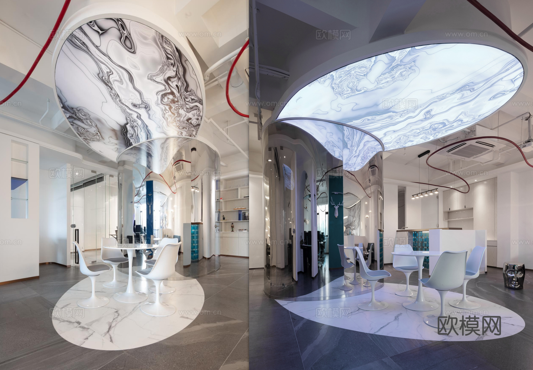 两层独立办公室丨施工图CAD丨摄影cad施工图下载（渲染图1）