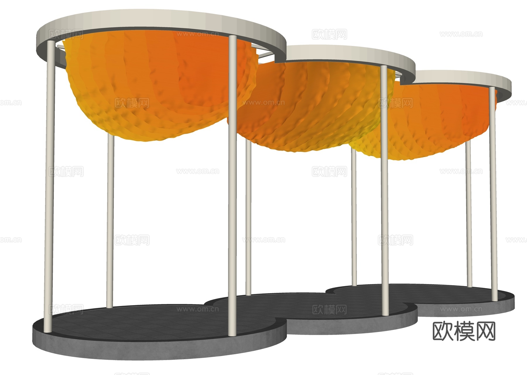 廊架 异形吊顶 纹理布吊顶 景观廊架 艺术廊架 异形廊架 纹su模型