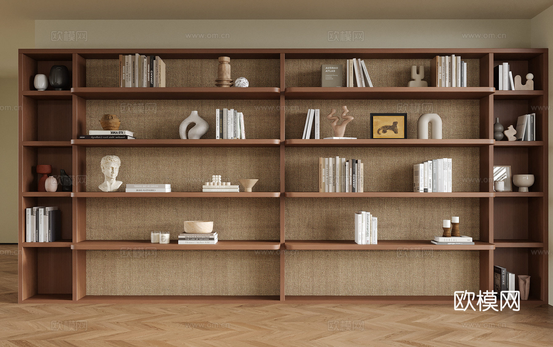 现代书柜书架su模型