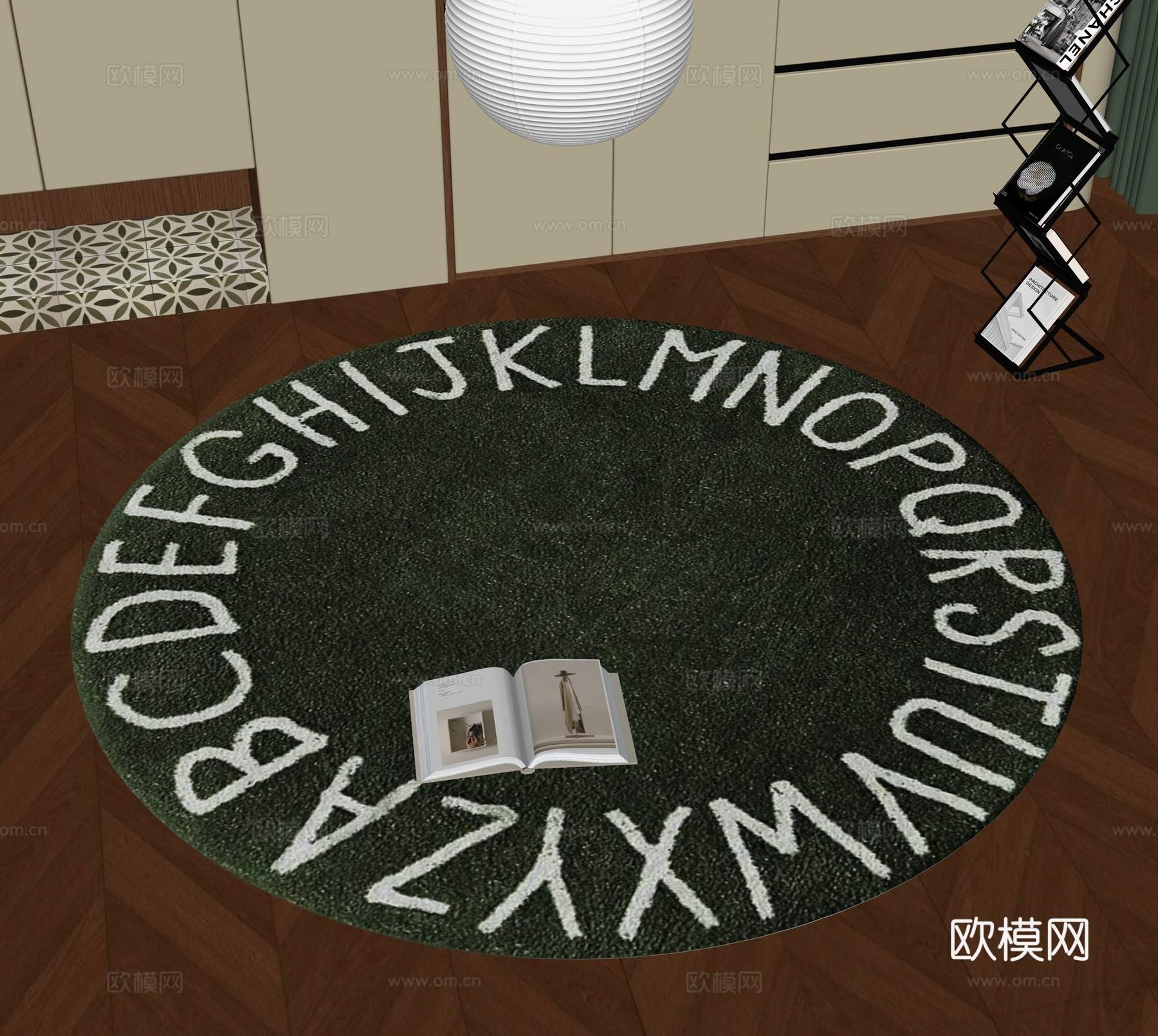 现代圆形地毯su模型
