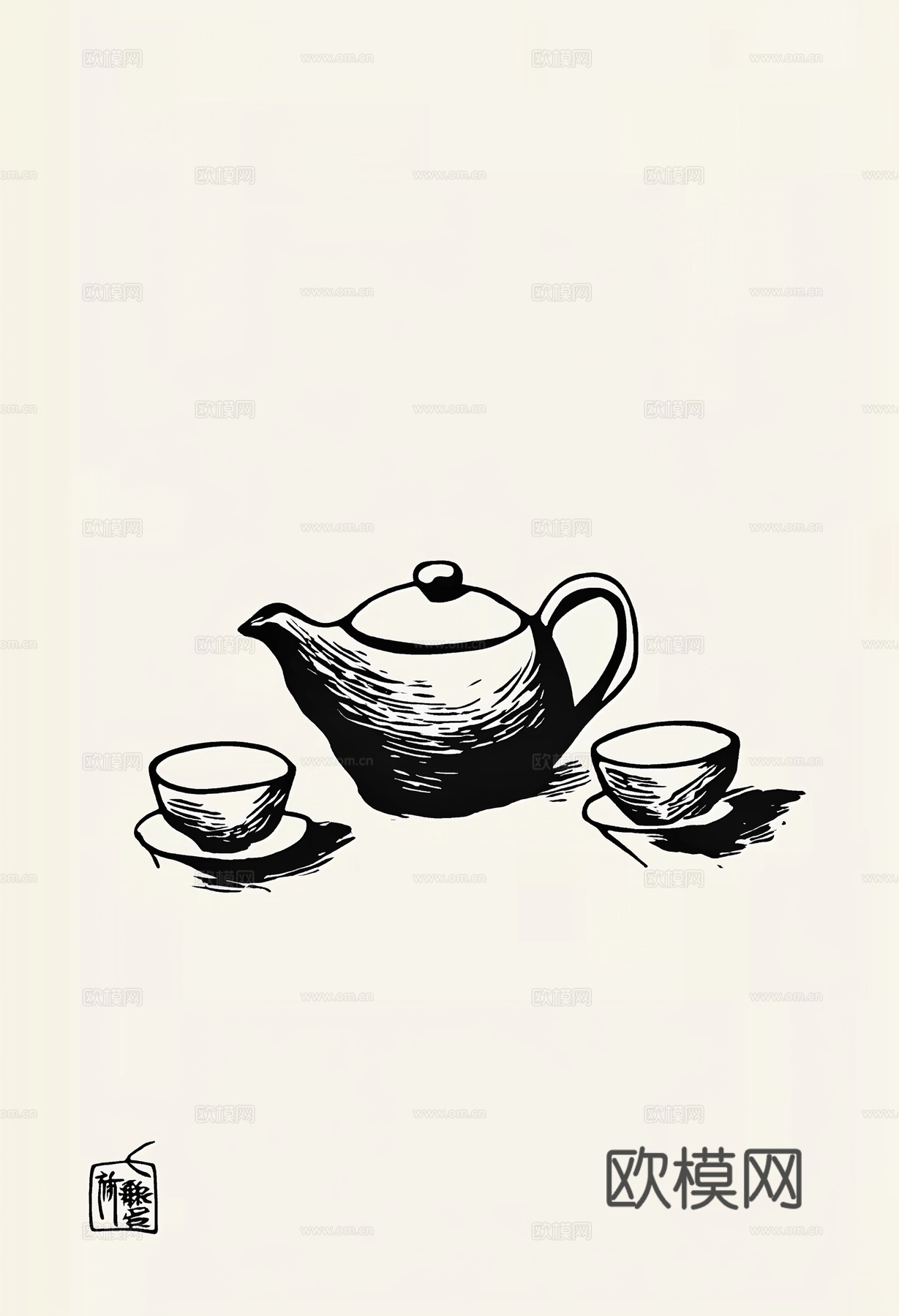 高清中式禅意水墨画