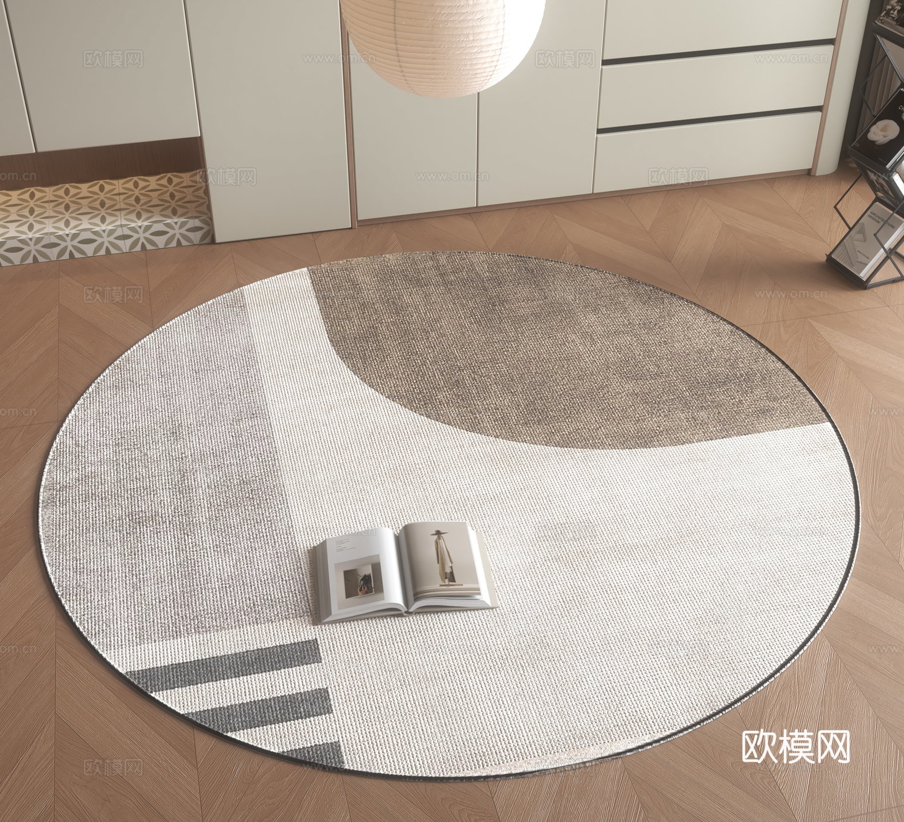 现代圆形地毯su模型