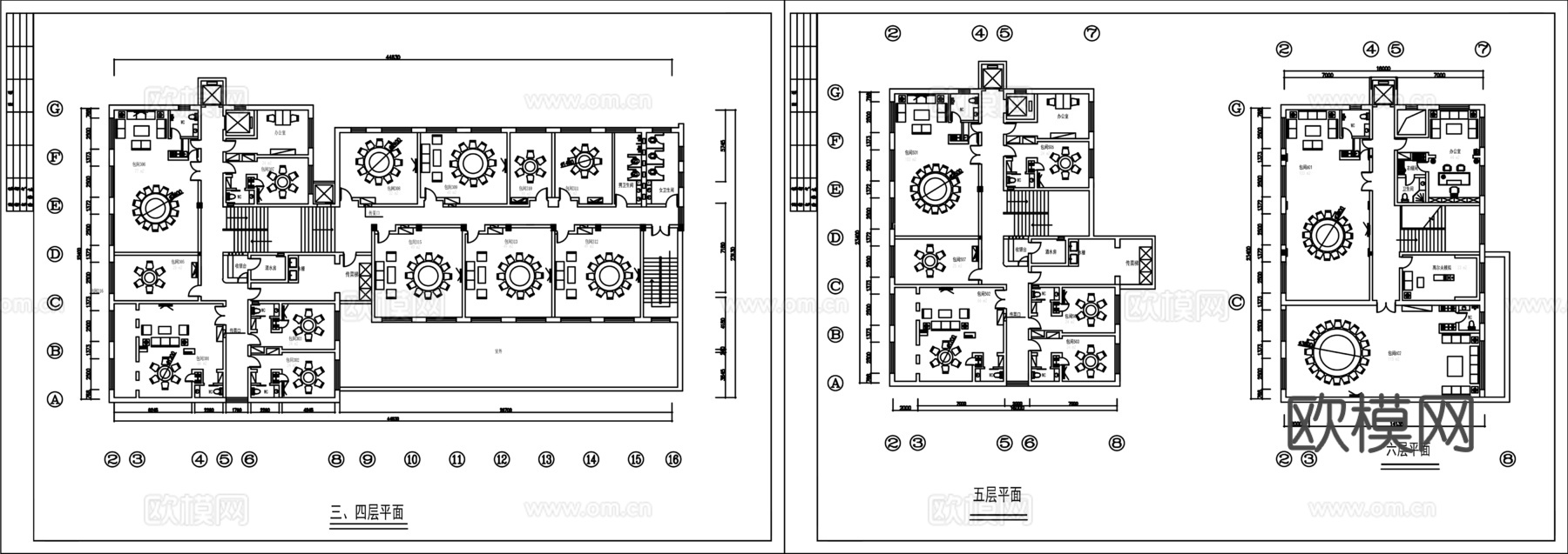 海鲜餐厅平面布置CAD图纸cad施工图下载（渲染图2）