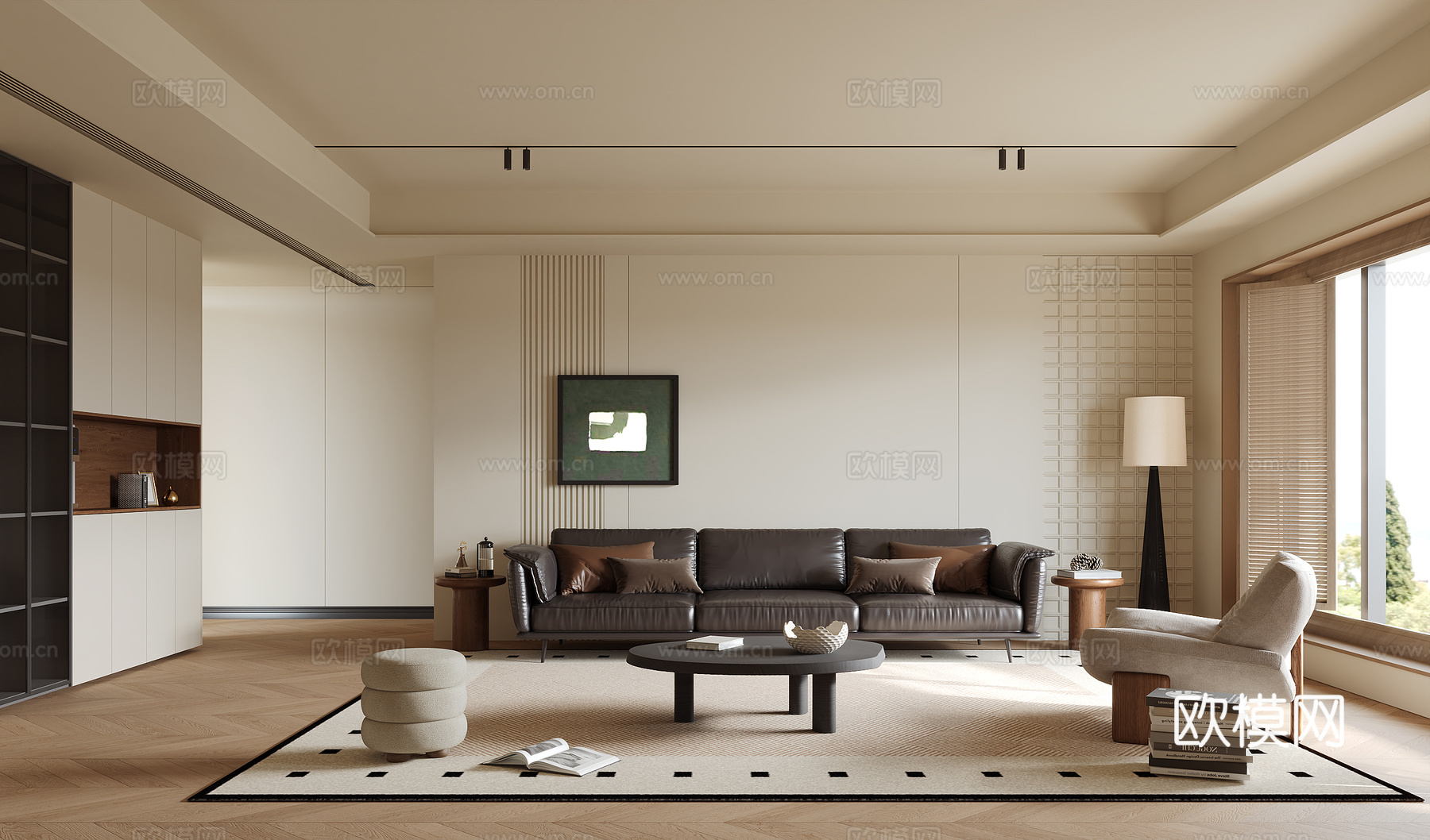 中古风客厅3d模型下载