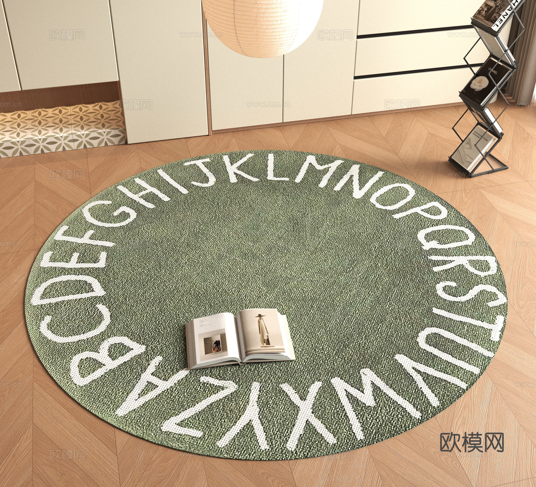 现代圆形地毯su模型