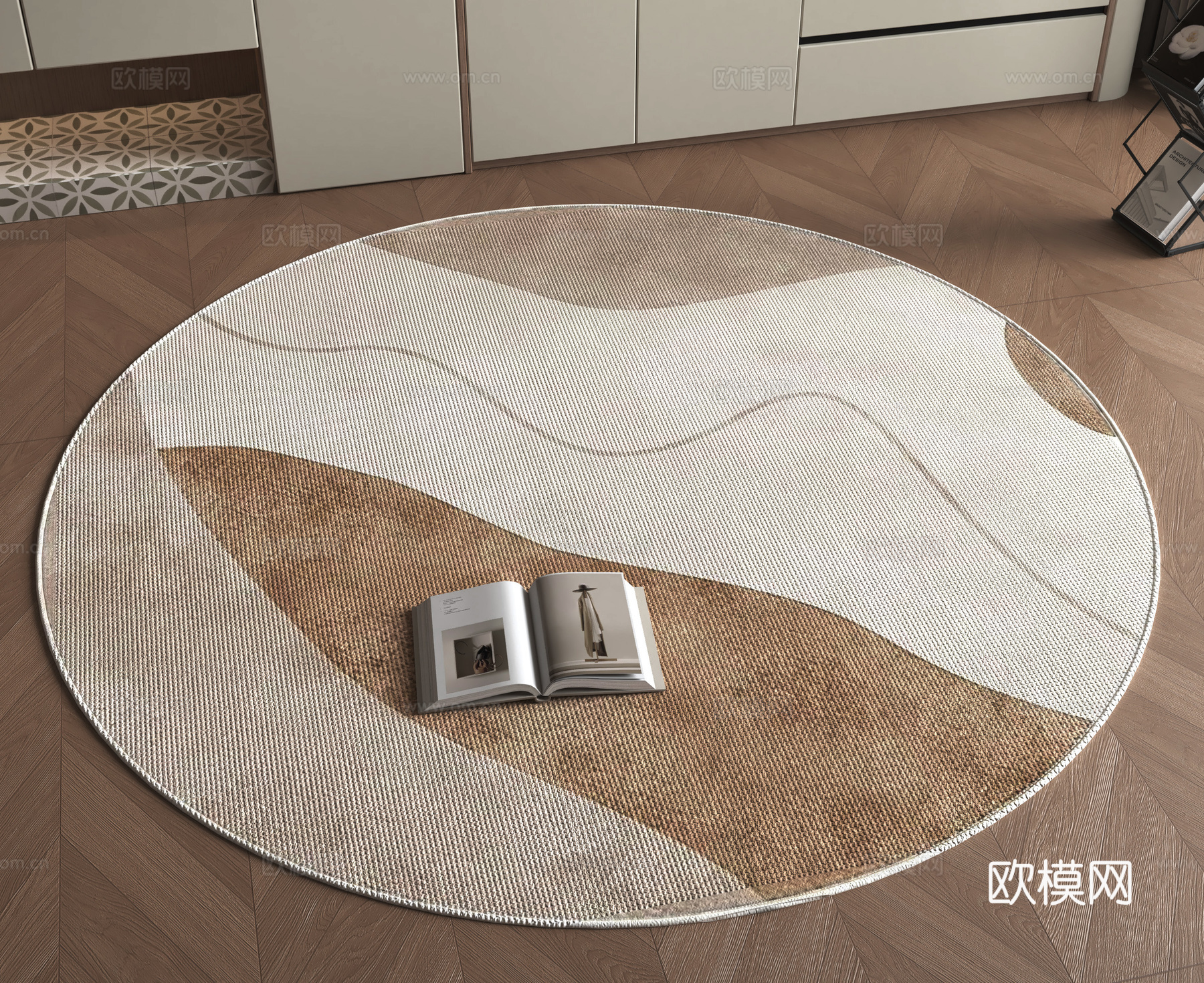 现代圆形地毯su模型