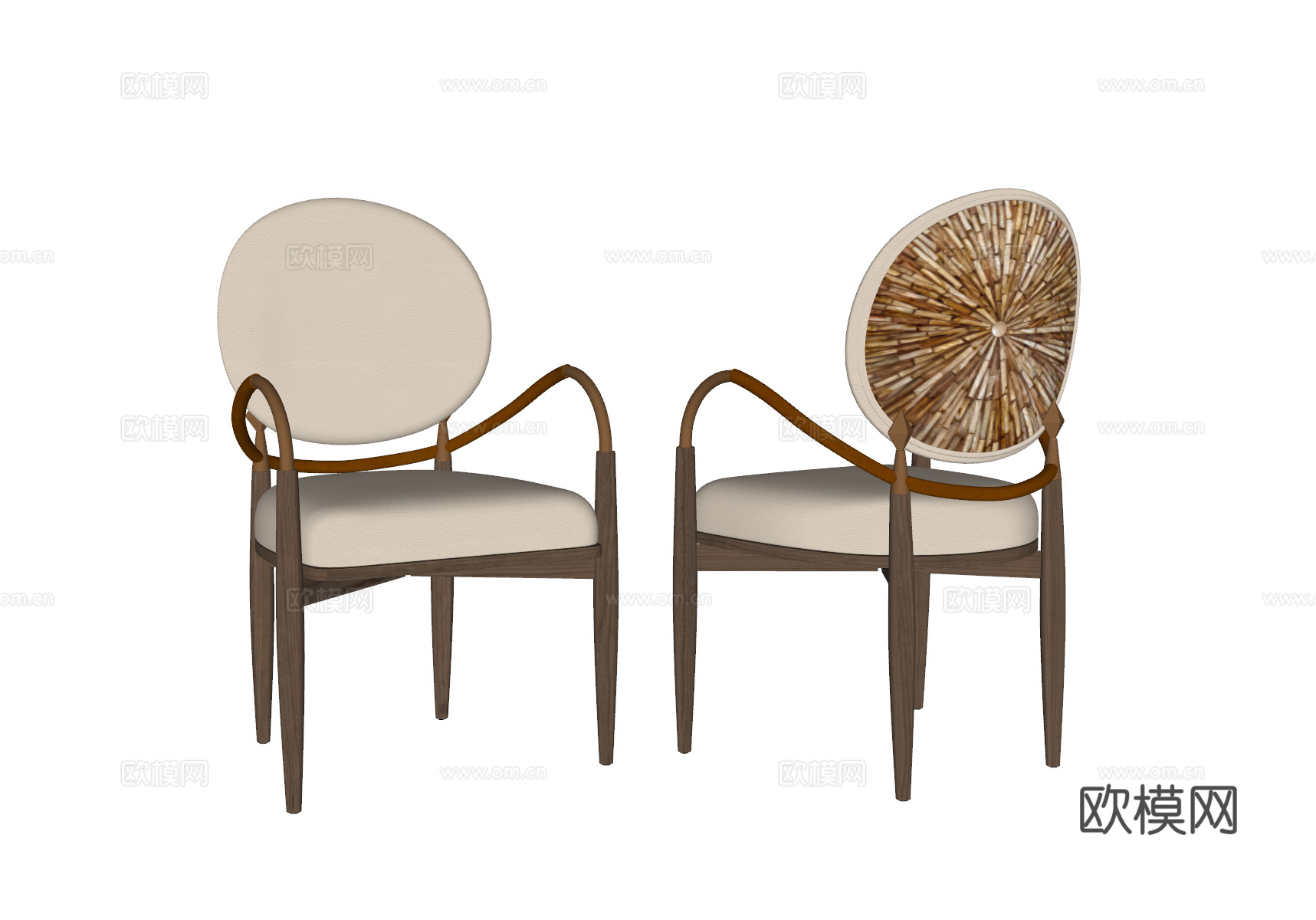 意式轻奢餐椅su模型