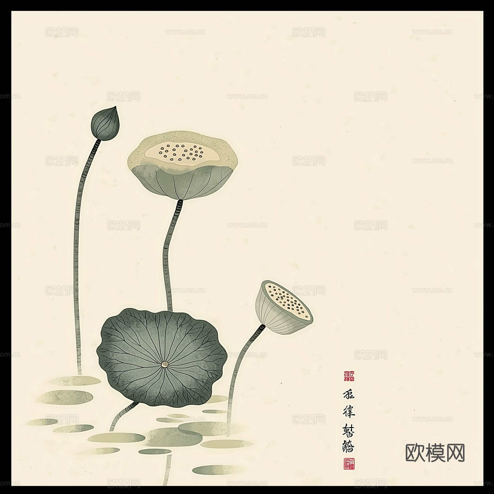 高清中式禅意水墨画