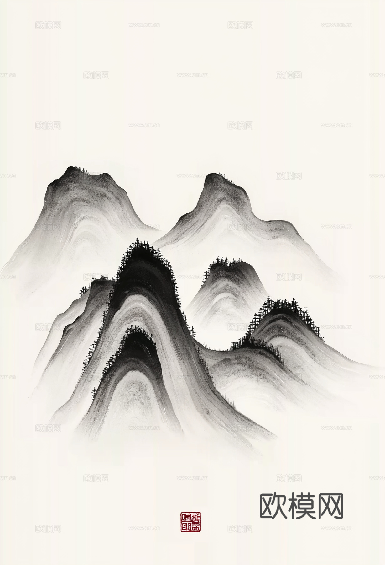 高清中式禅意山水画