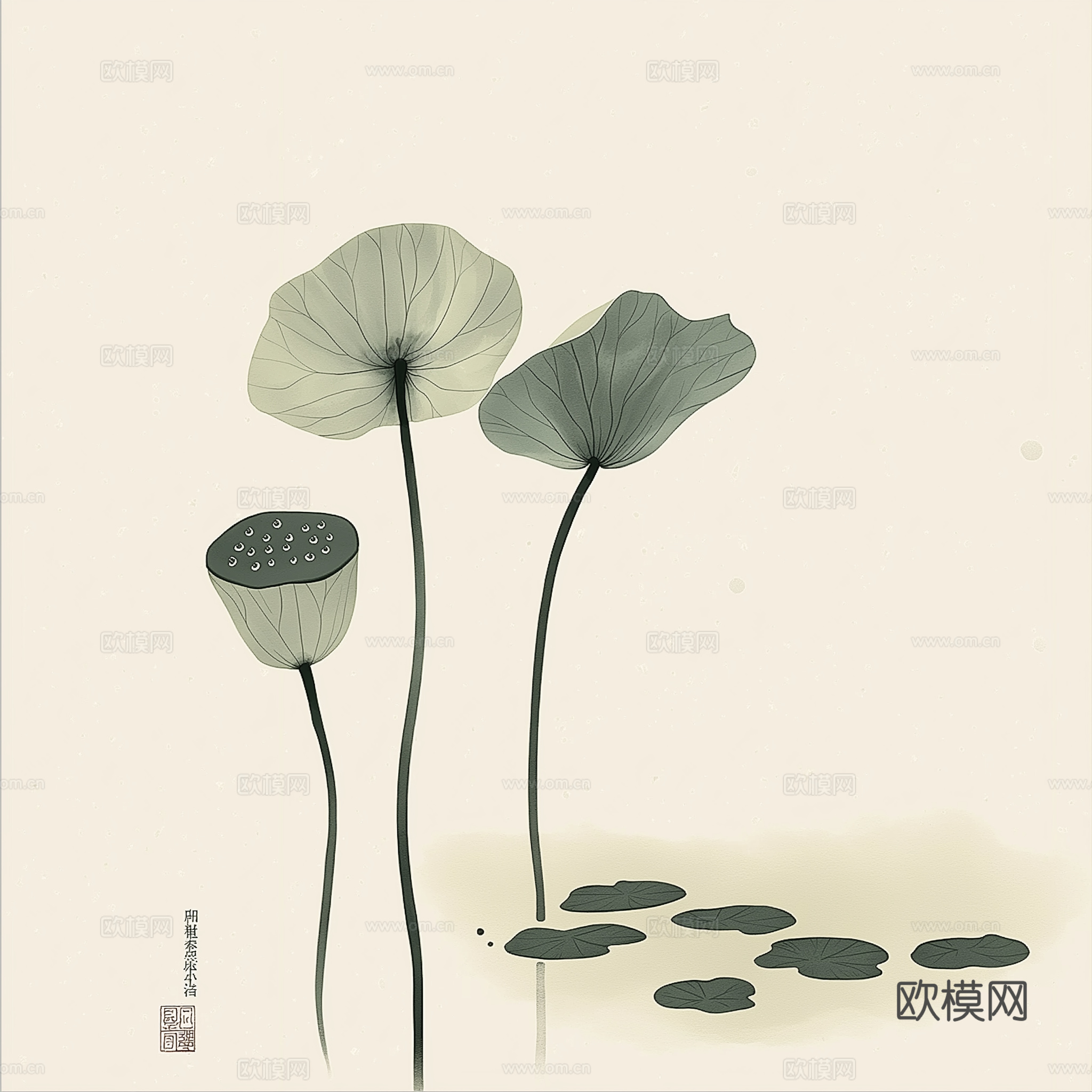 高清中式禅意水墨画