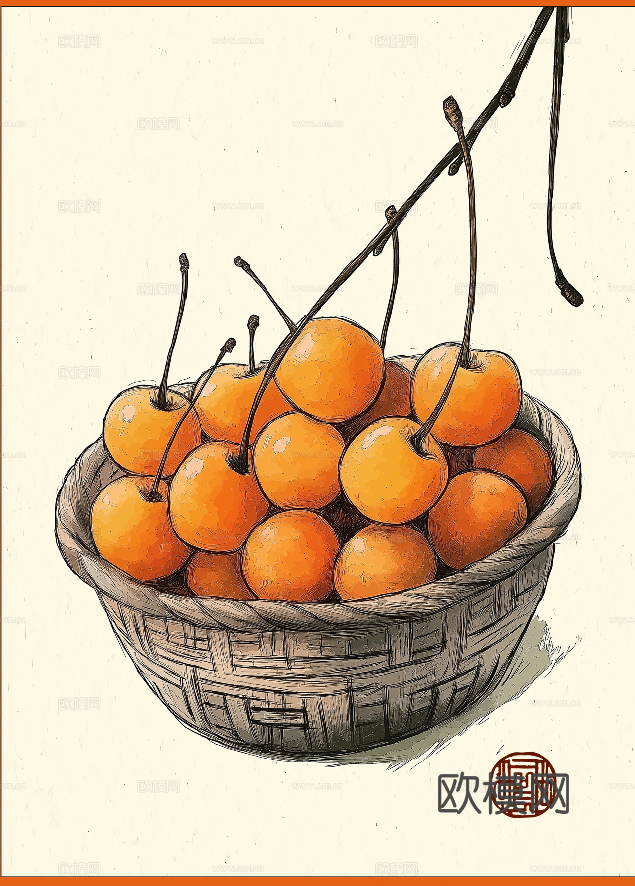 高清枇杷水果画下载