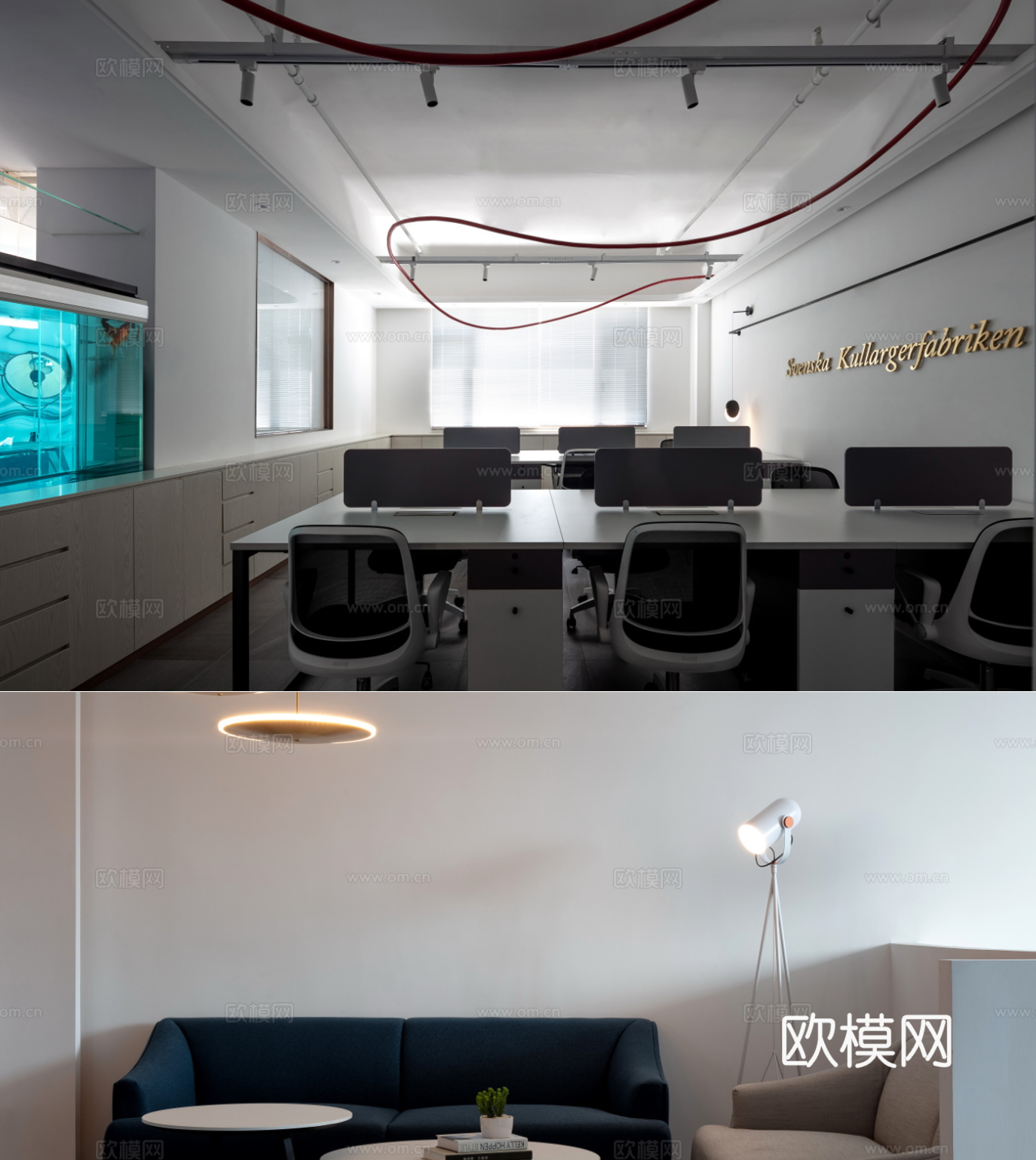 两层独立办公室丨施工图CAD丨摄影cad施工图下载（渲染图3）