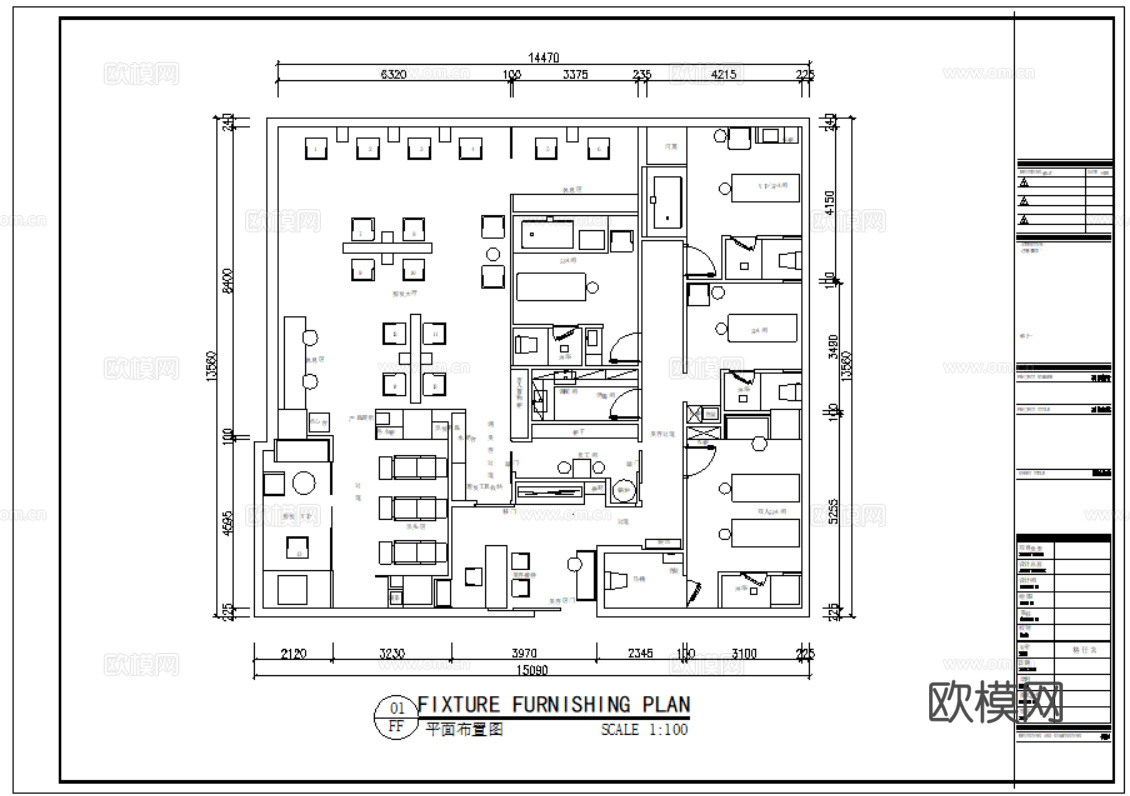 美发沙龙 理发店 美发店 美容美发 发廊 洗头房 美发沙龙cad施工图