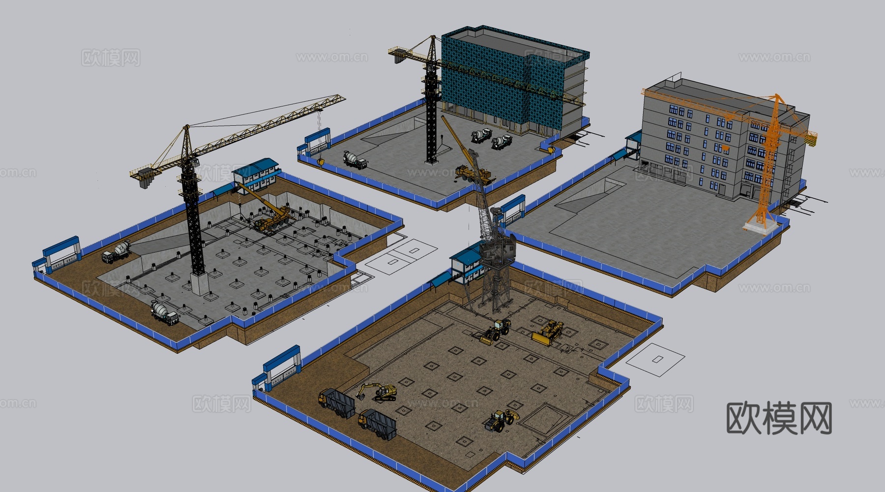 工地机械 塔吊su模型