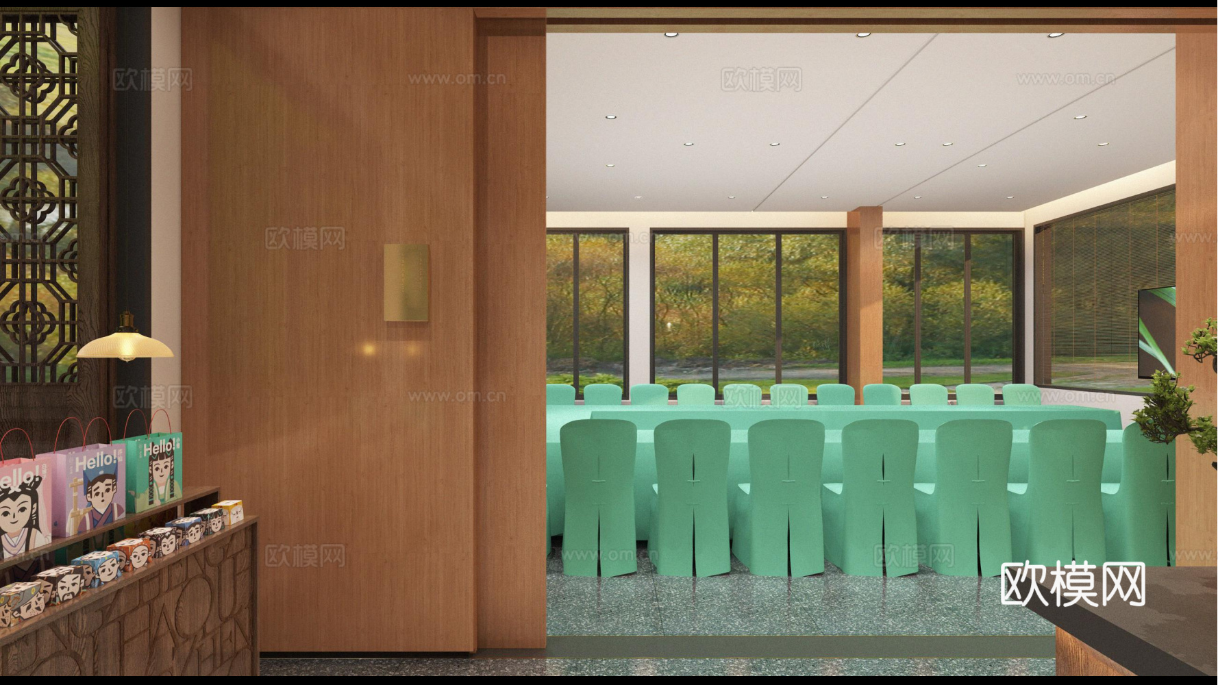 文创咖啡店cad+效果图+模型cad施工图下载（渲染图8）