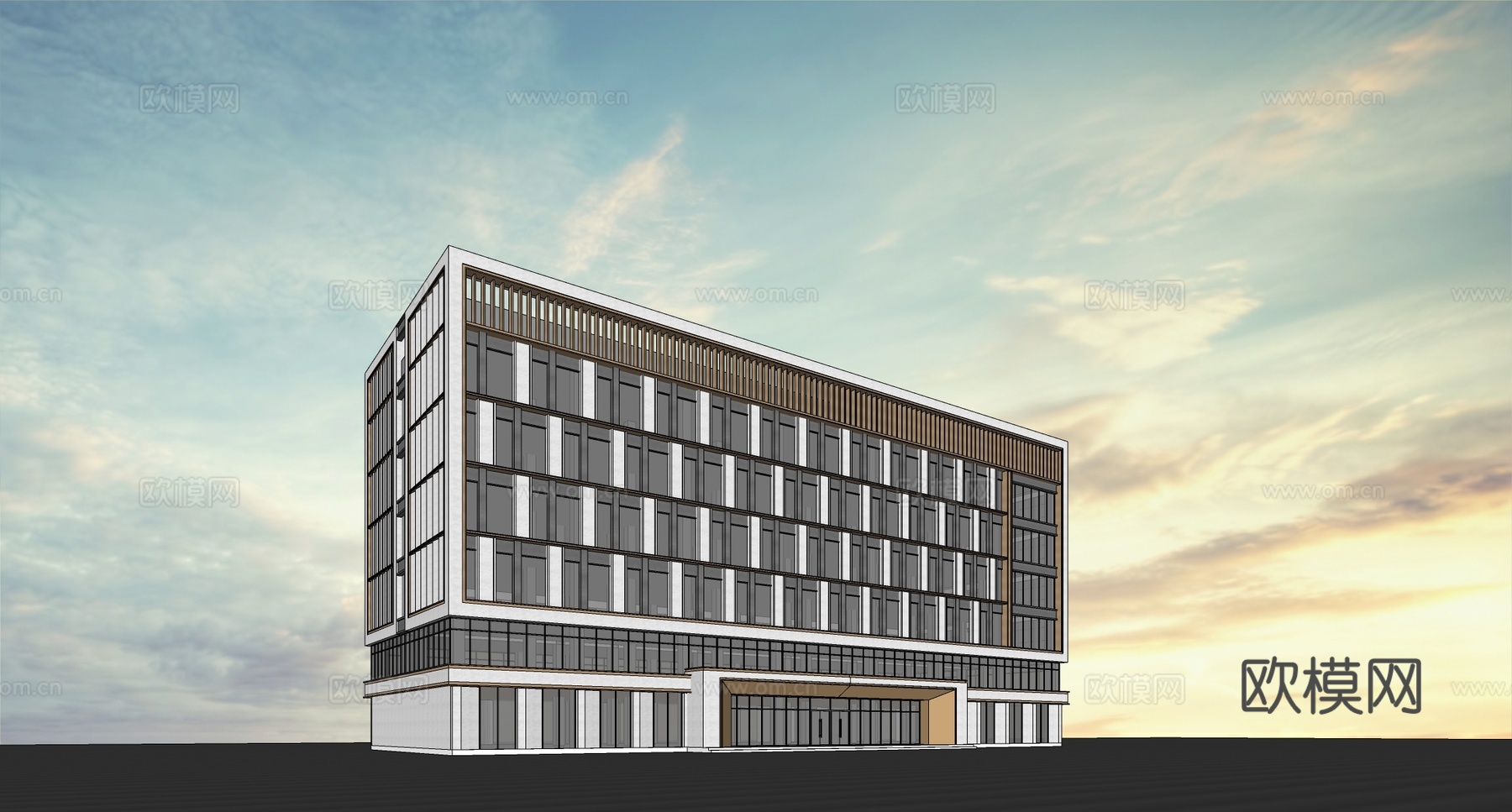 现代学校建筑 学校宿舍建筑 公寓建筑 人才公寓 教学楼su模型