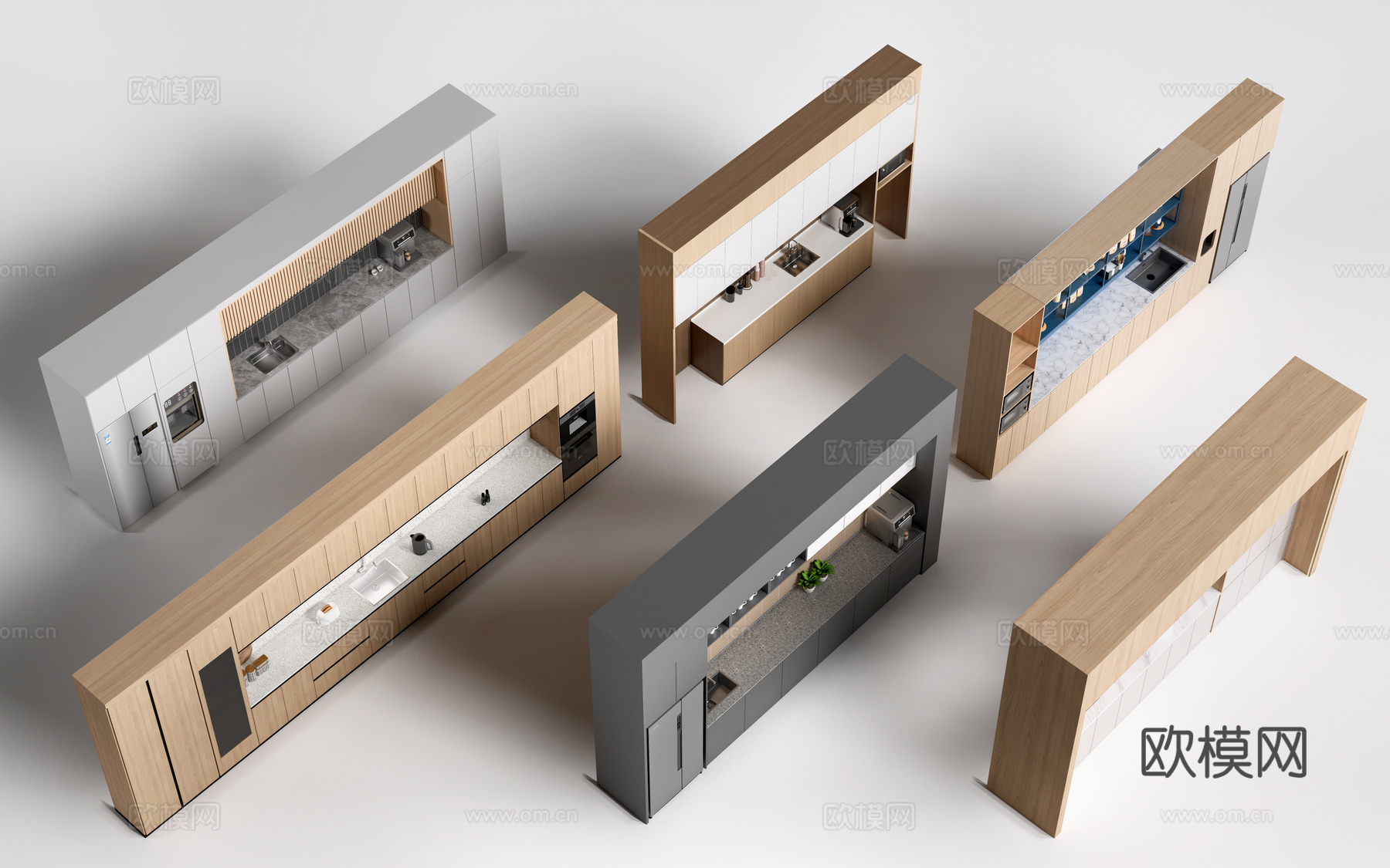 现代茶水间柜子 茶水台 茶水间储物柜 茶水柜su模型