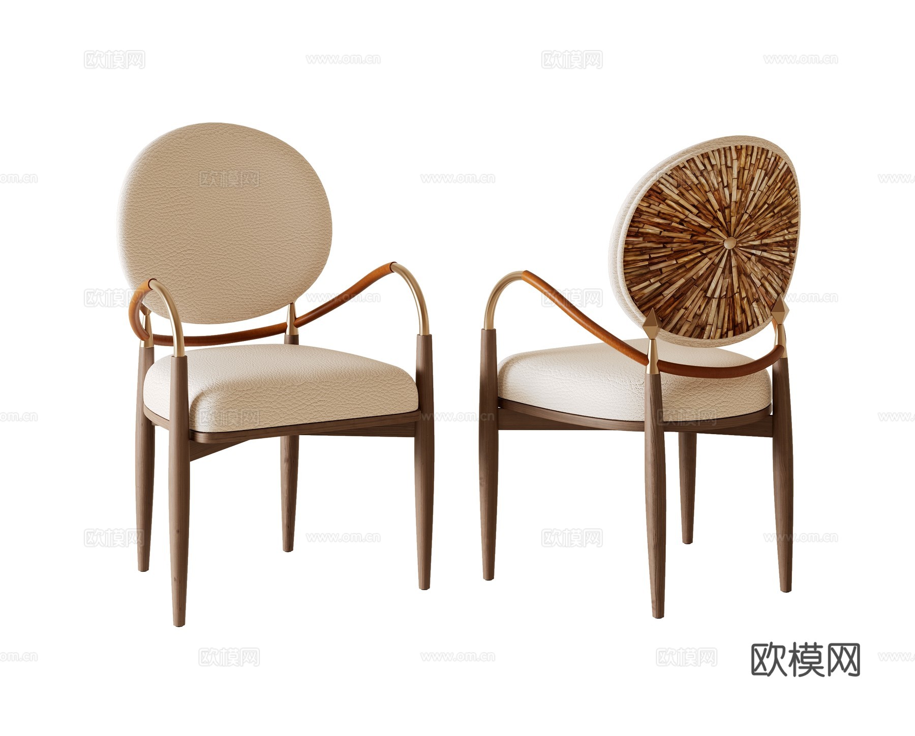 意式轻奢餐椅su模型