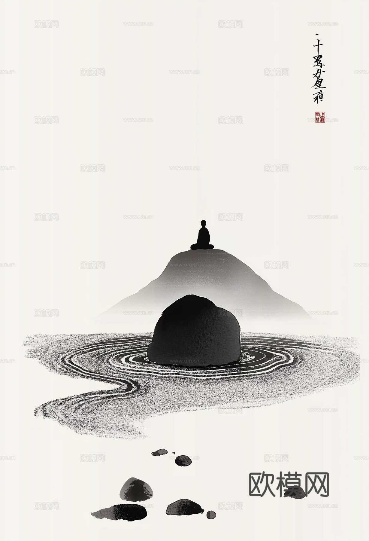 高清中式禅意水墨画