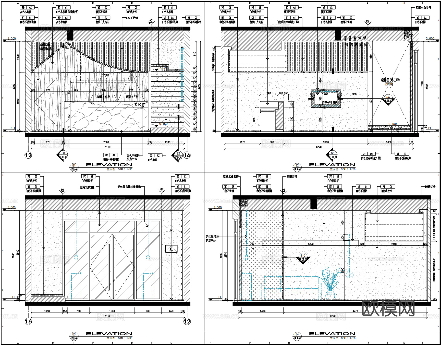 两层独立办公室丨施工图CAD丨摄影cad施工图下载（渲染图7）