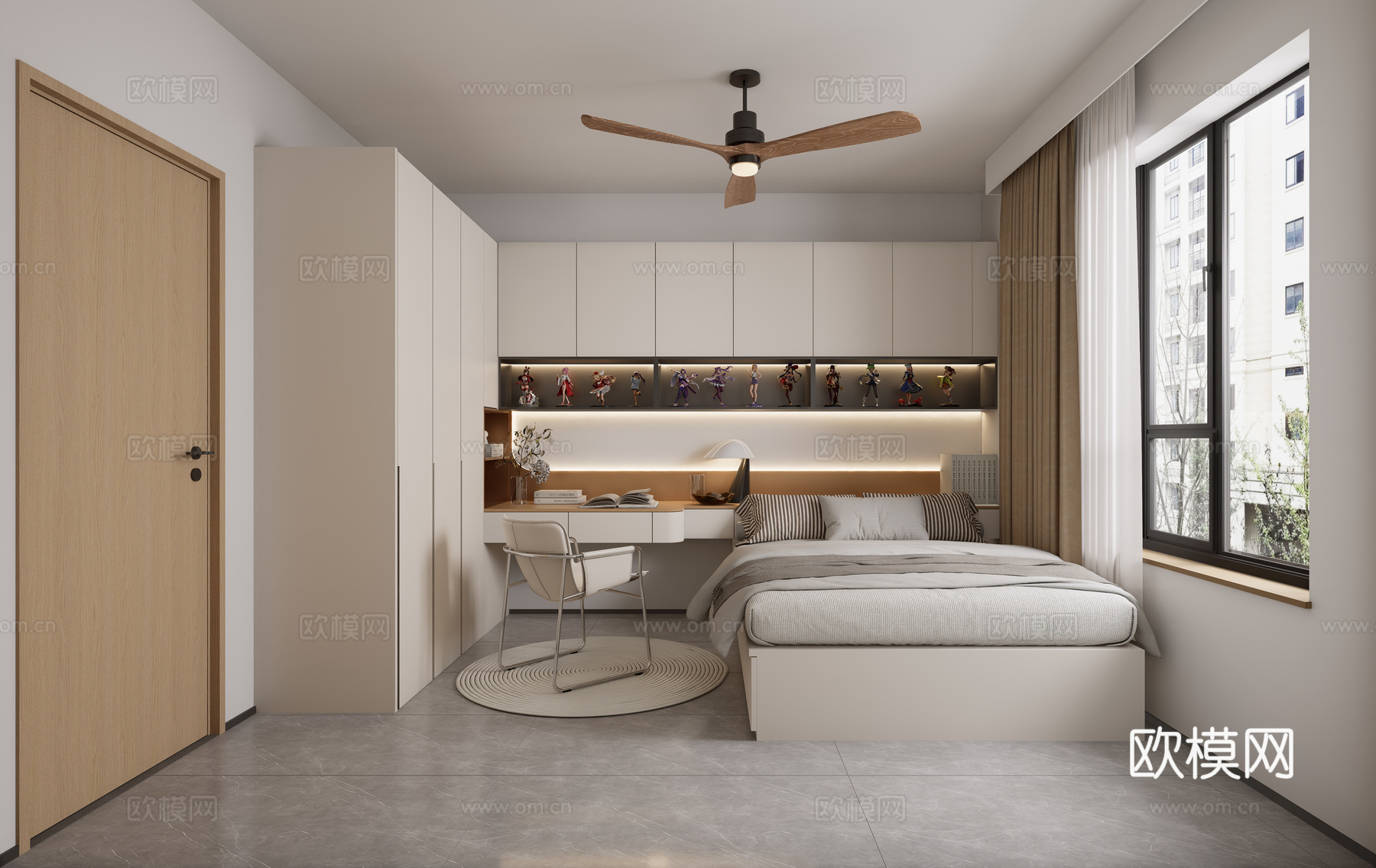 儿童房，卧室，摆件，现代风格su模型