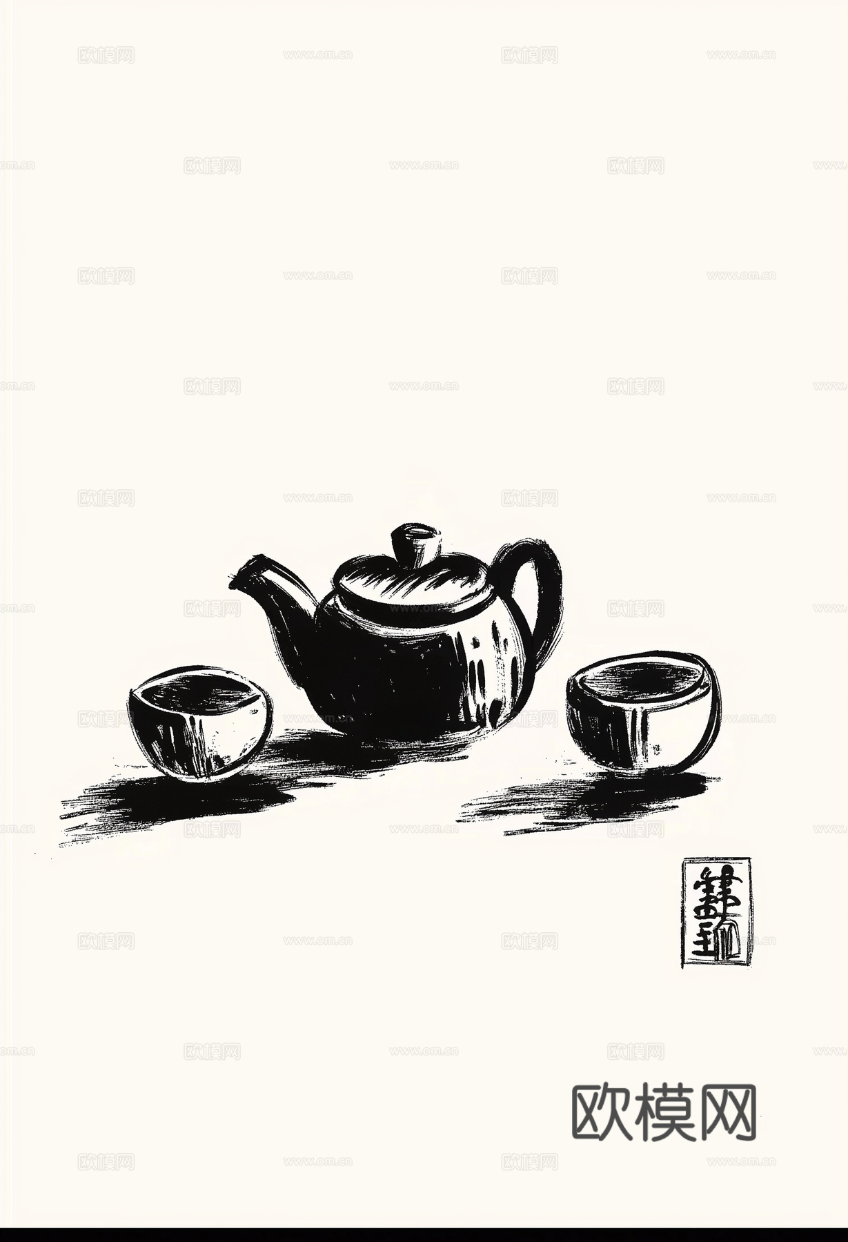 高清中式禅意水墨画