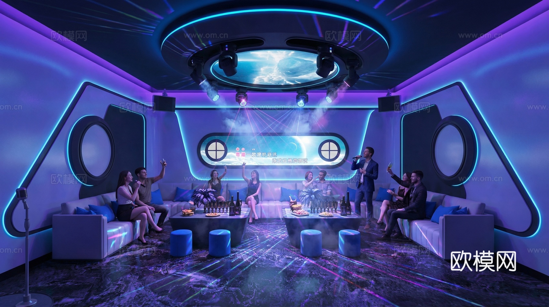 现代KTV包厢  影音室su模型