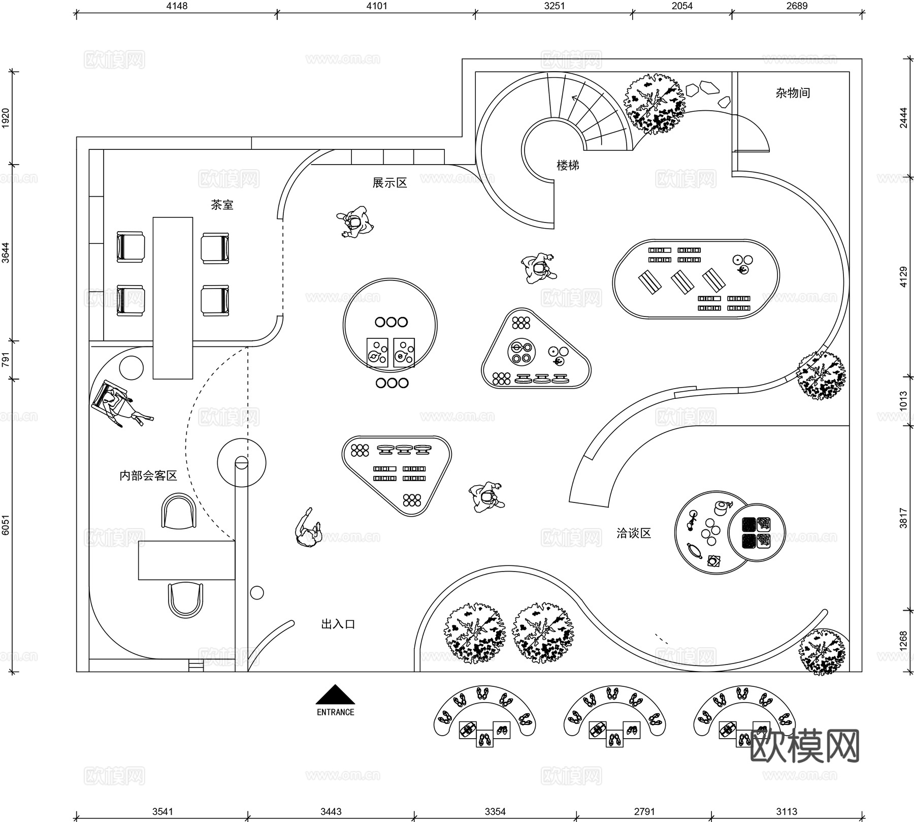 文创店平面布置图CADcad施工图