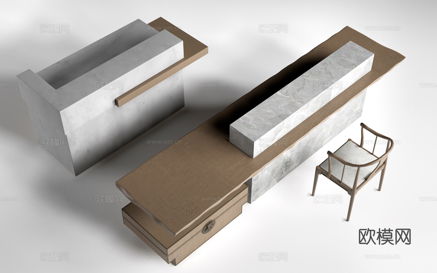现代收银台 服务台 接待台su模型