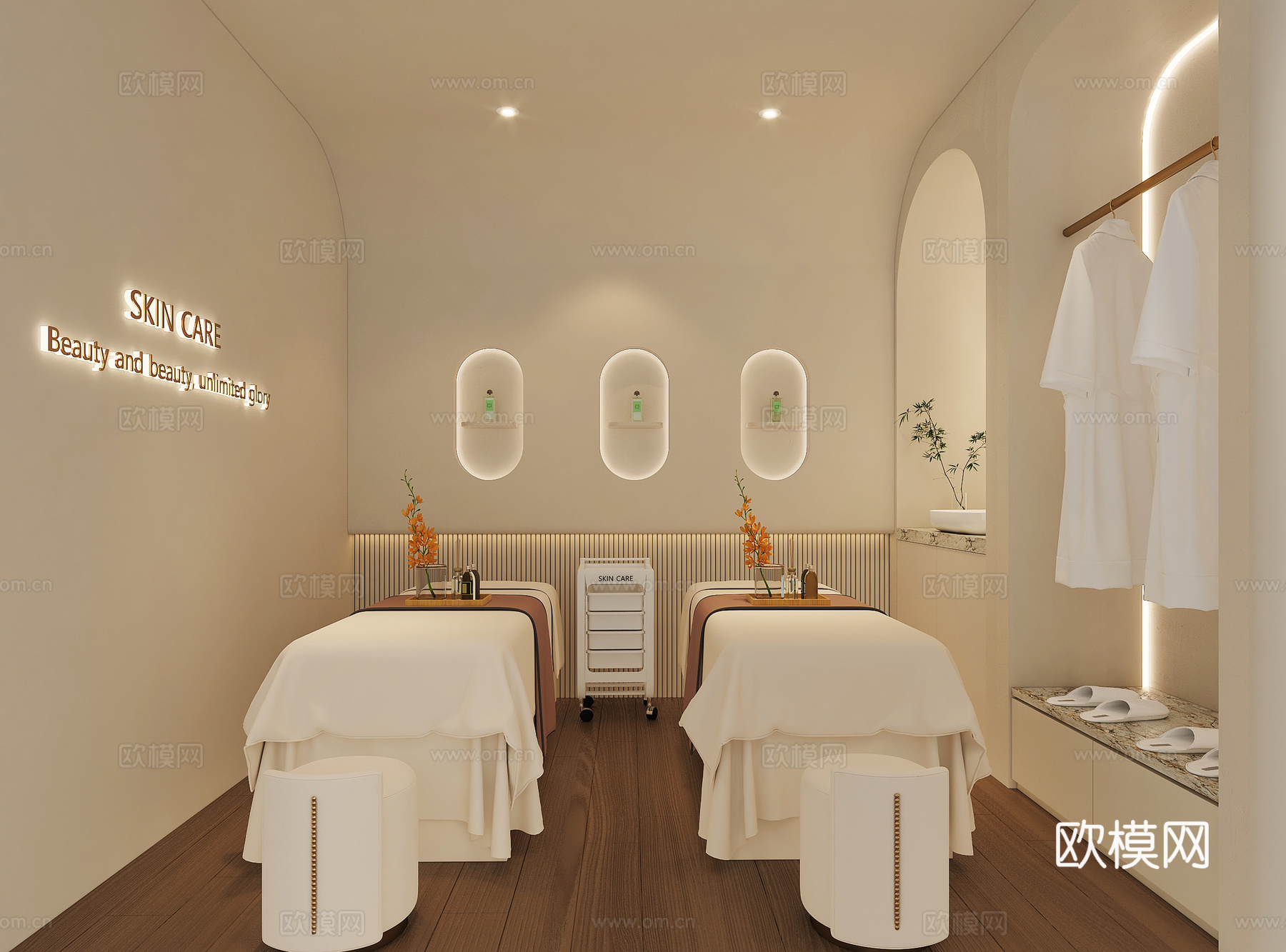 美容院包间 美容SPA 美容美甲店包间 美容院设计su模型
