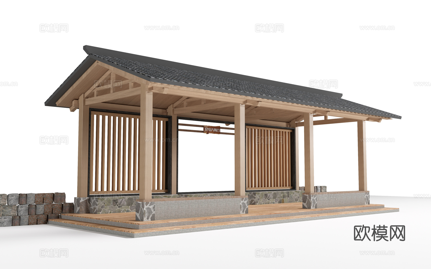 现代休闲凉亭 景观亭 户外休息亭su模型