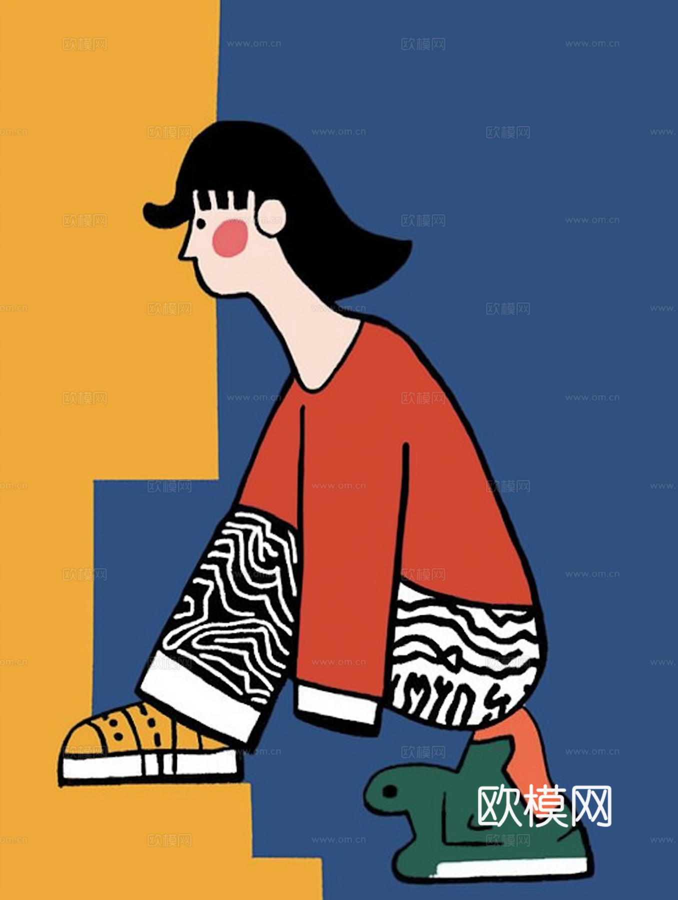 高清现代人物抽象油画