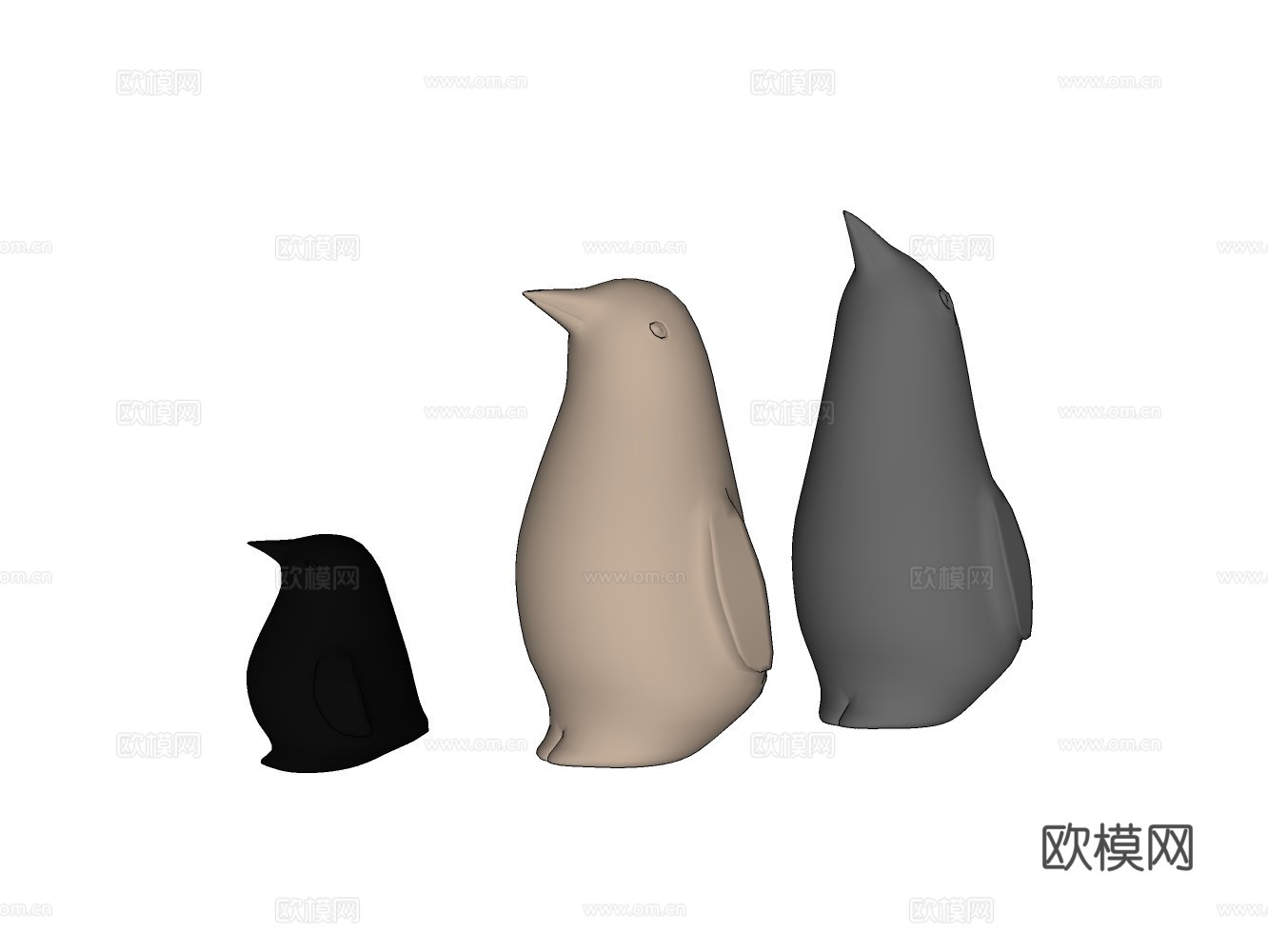 企鹅摆件su模型