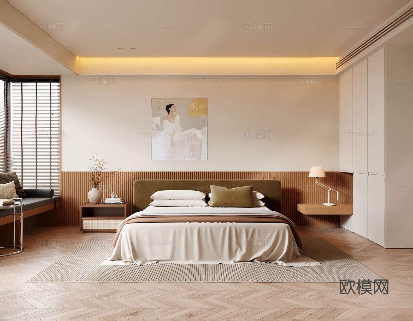 中古风卧室3d模型下载