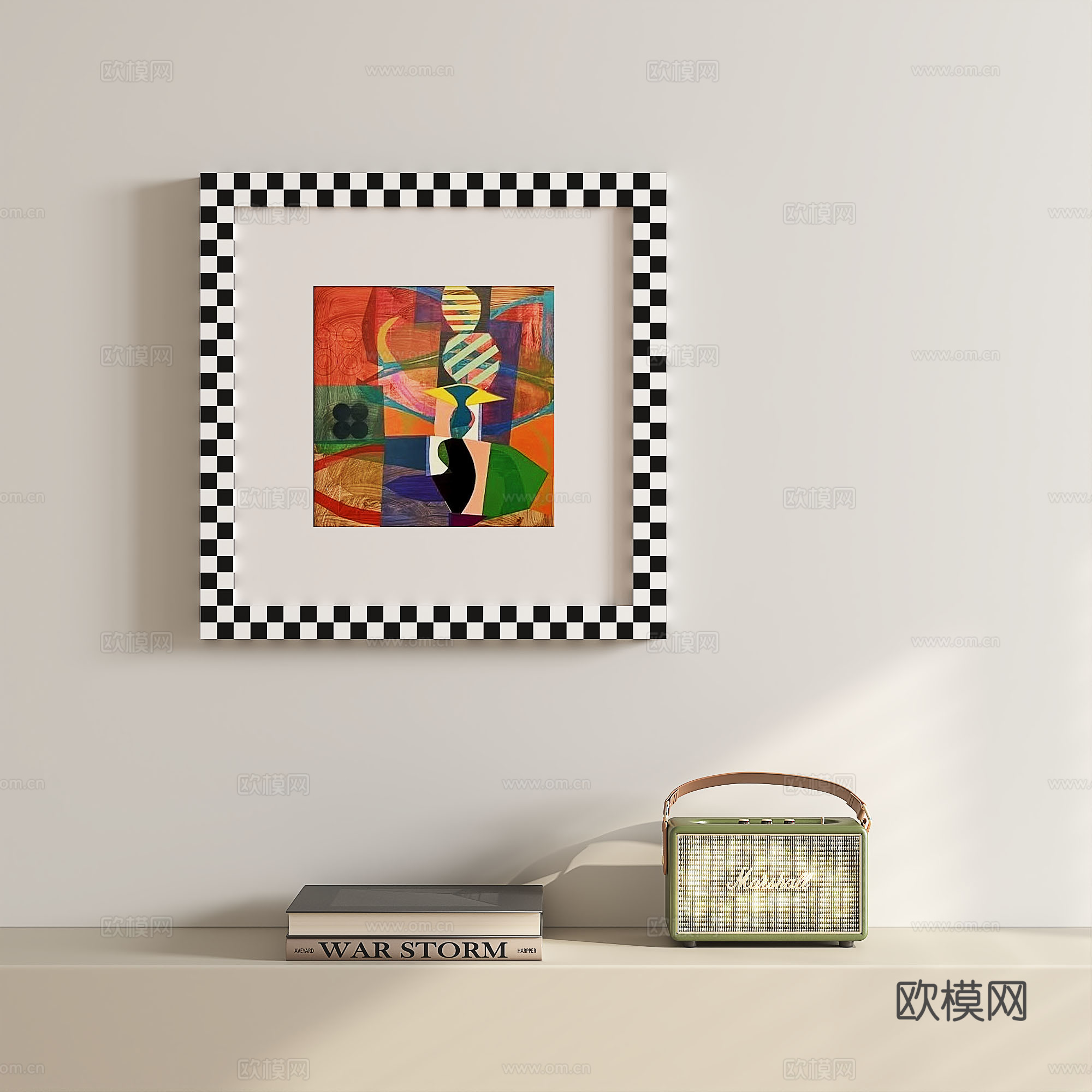 现代，简约，抽象，挂画3d模型下载