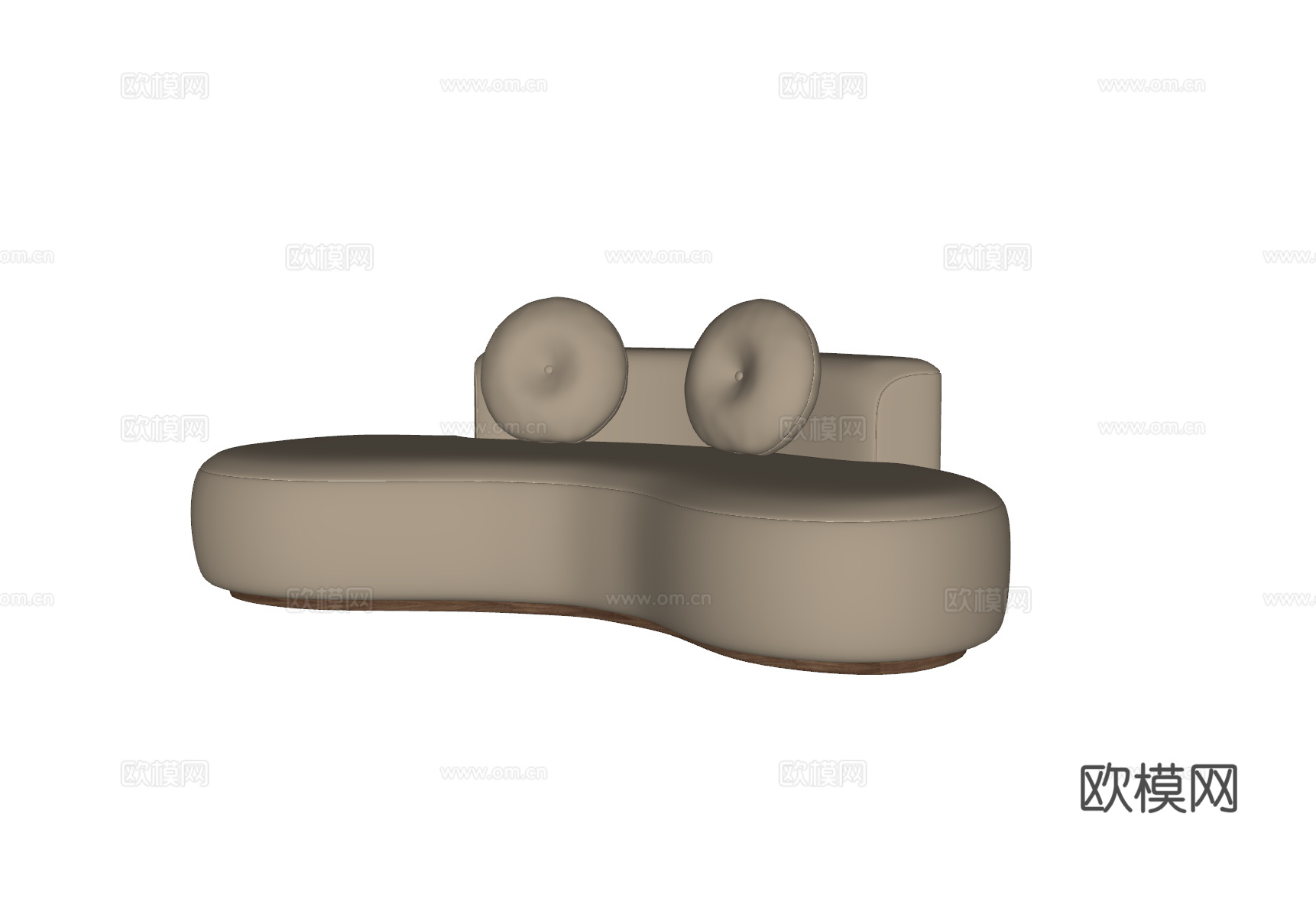 现代弧形沙发su模型