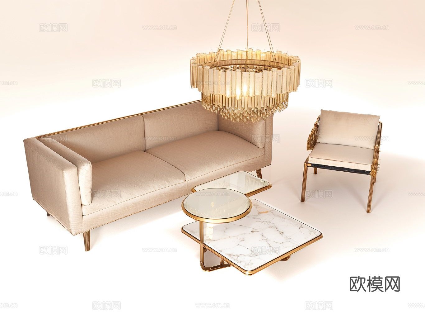 沙发组合su模型