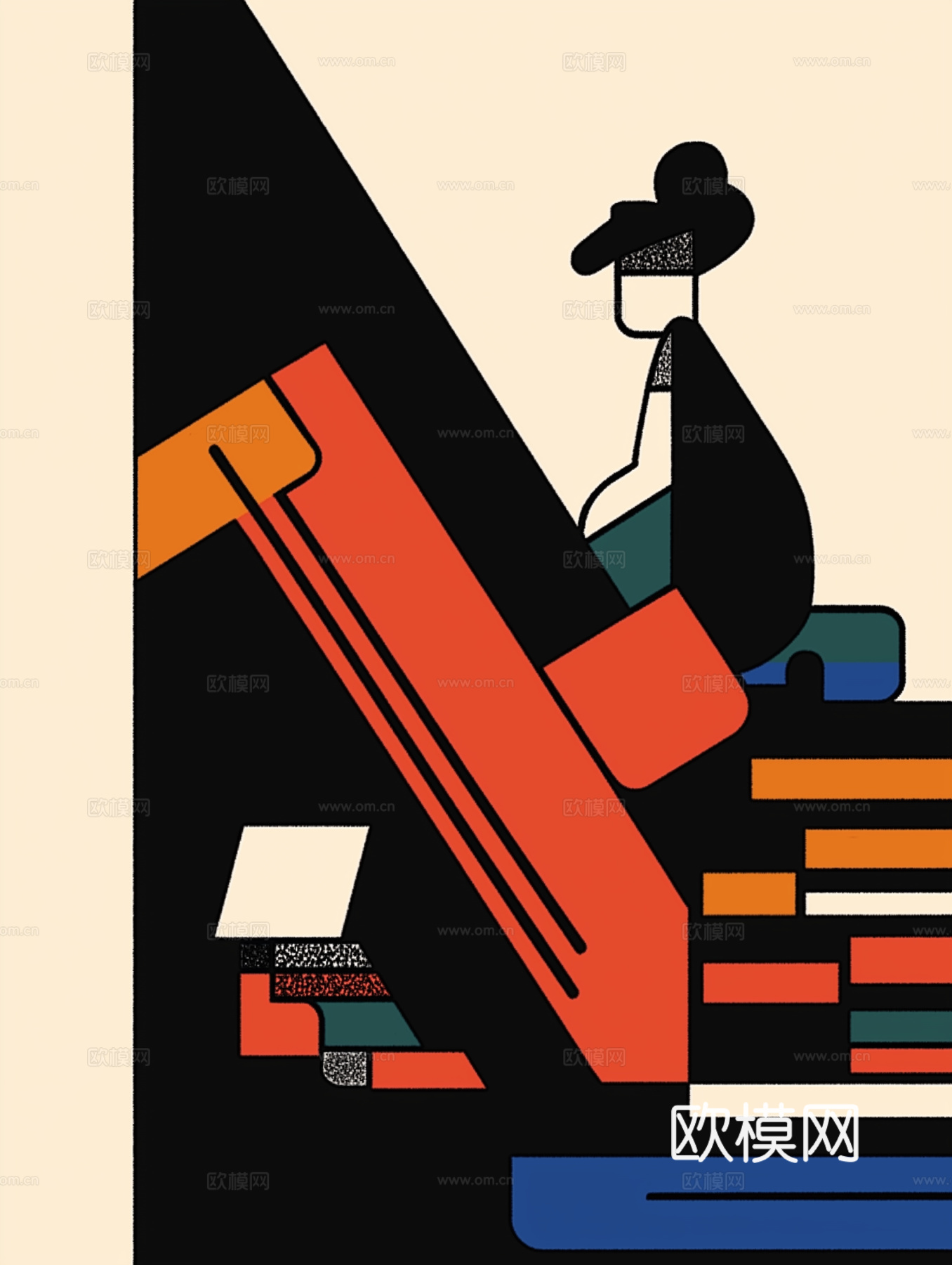 高清现代人物抽象油画