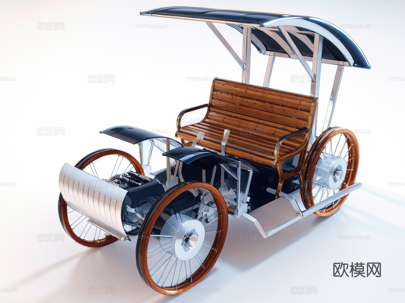 简易汽车su模型下载（渲染图1）