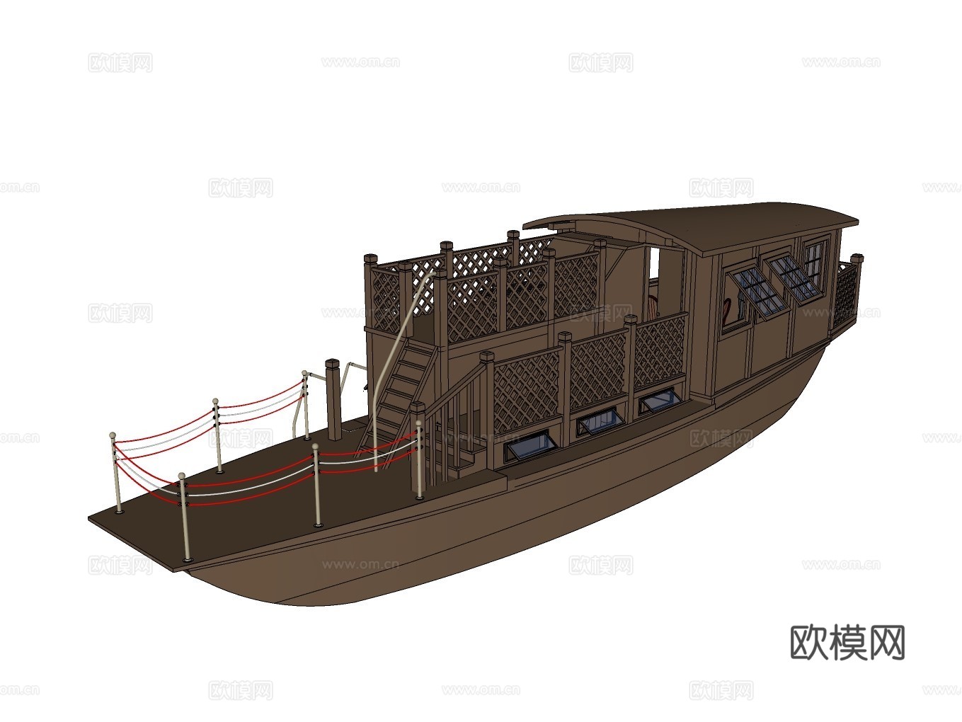 渔船木船su模型