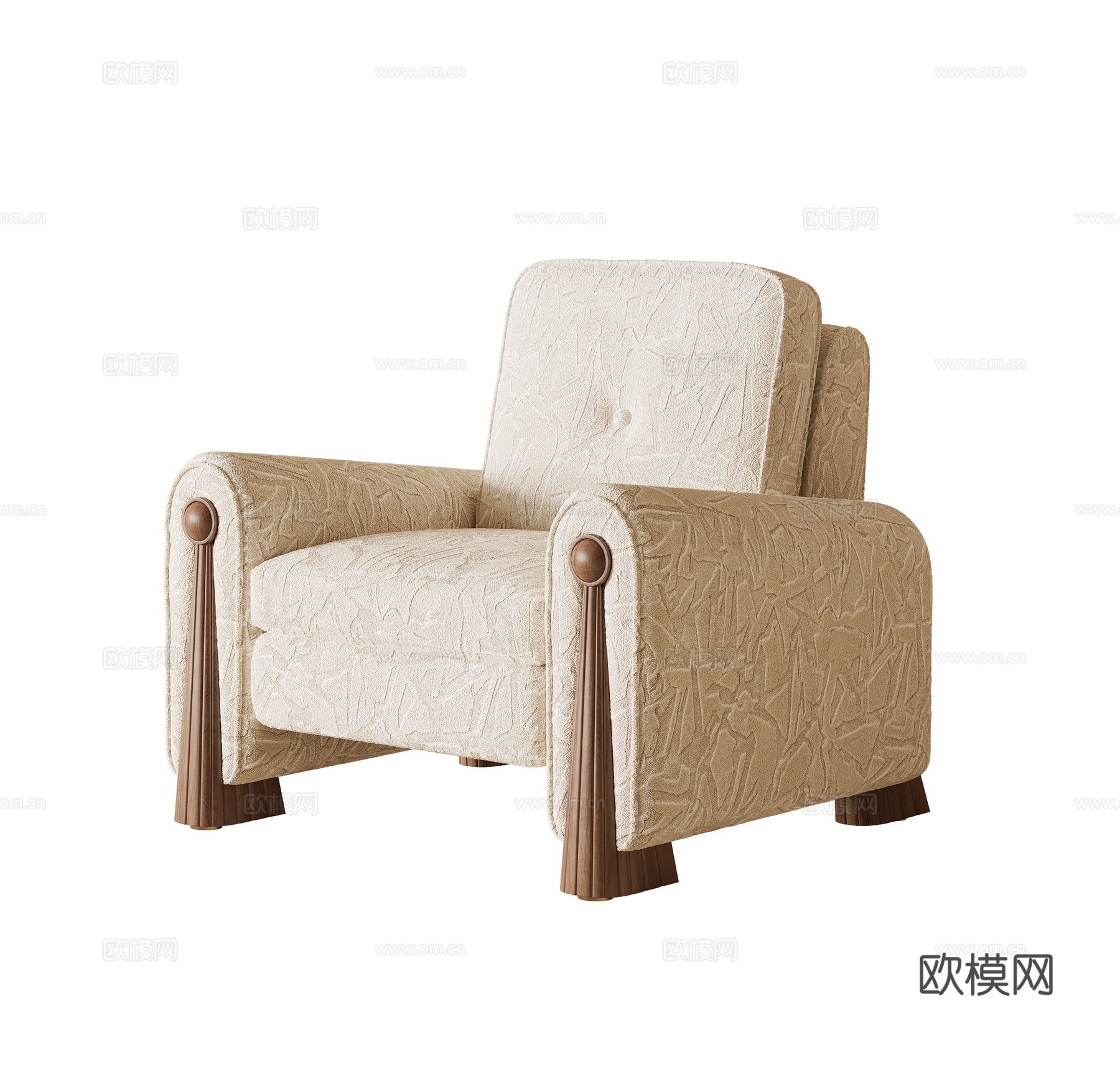 中古风单人沙发su模型