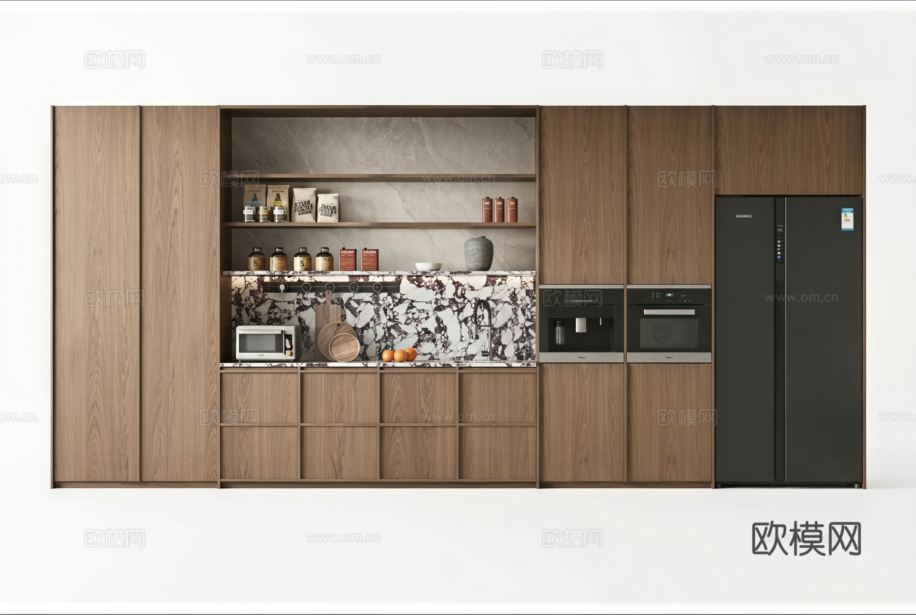 中古风餐边柜su模型