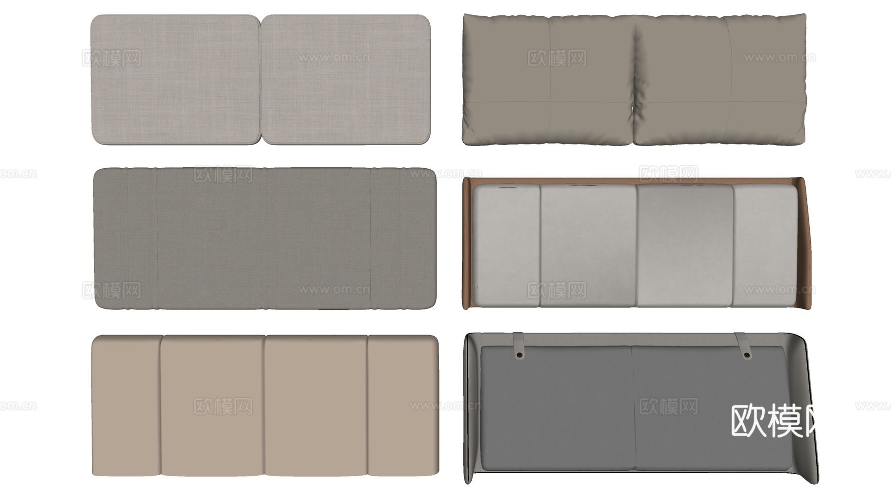 现代榻榻米软包 床头软包 墙面软包 靠背su模型